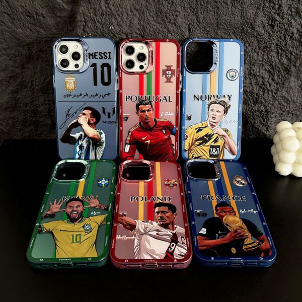 Coque de téléphone transparente antichoc design football pour iPhone