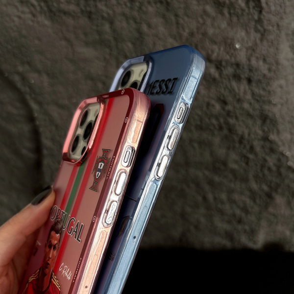 Coque de téléphone transparente antichoc design football pour iPhone