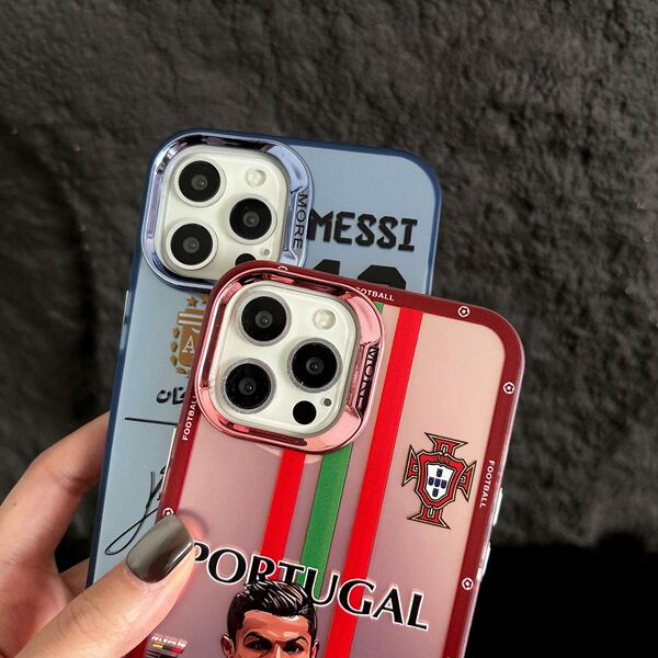 Coque de téléphone transparente antichoc design football pour iPhone
