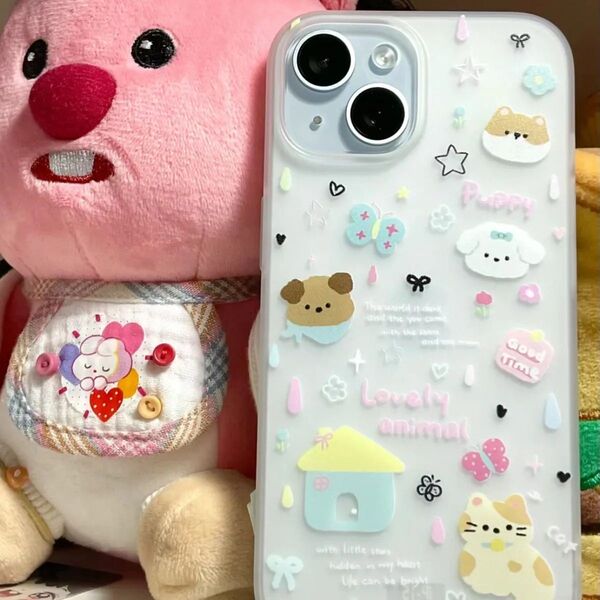 Coque de téléphone transparente mate avec illustration de chaton pour iPhone