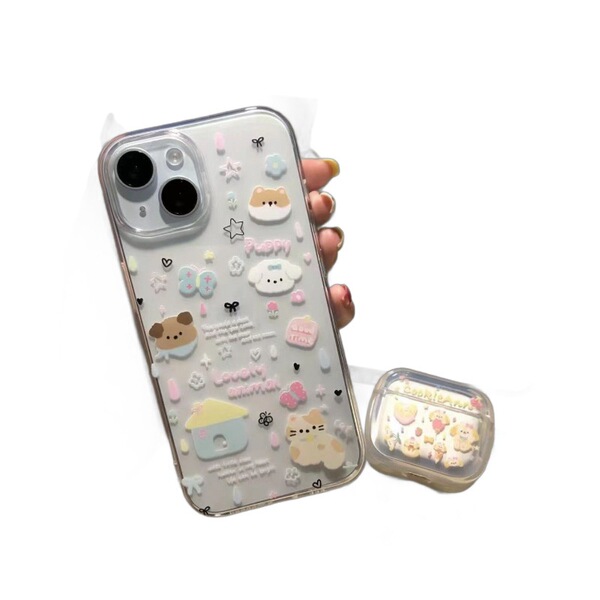 Coque de téléphone transparente mate avec illustration de chaton pour iPhone