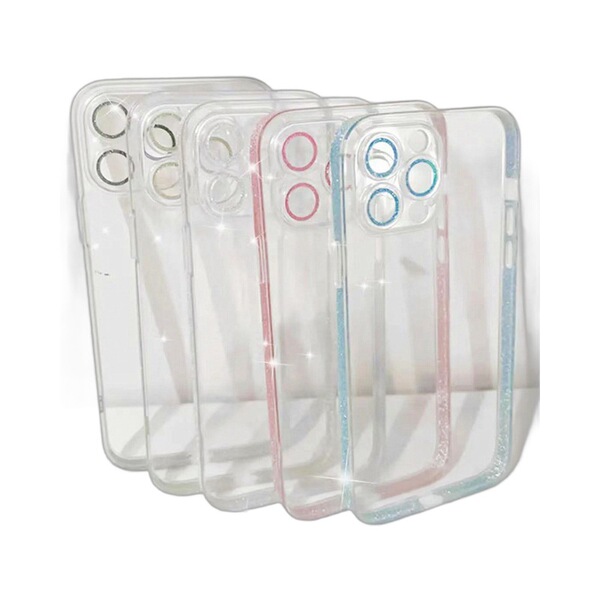 Coque iPhone 15/16 en verre trempé transparent pailleté antichoc