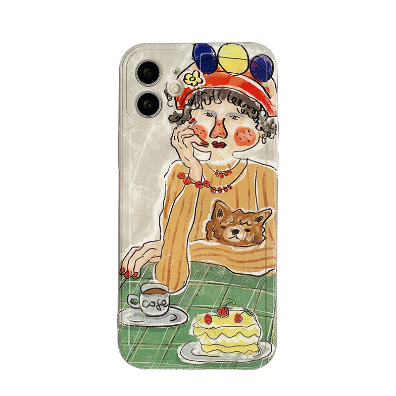 Coque iPhone 16 Pro Max design artistique femme protection TPU