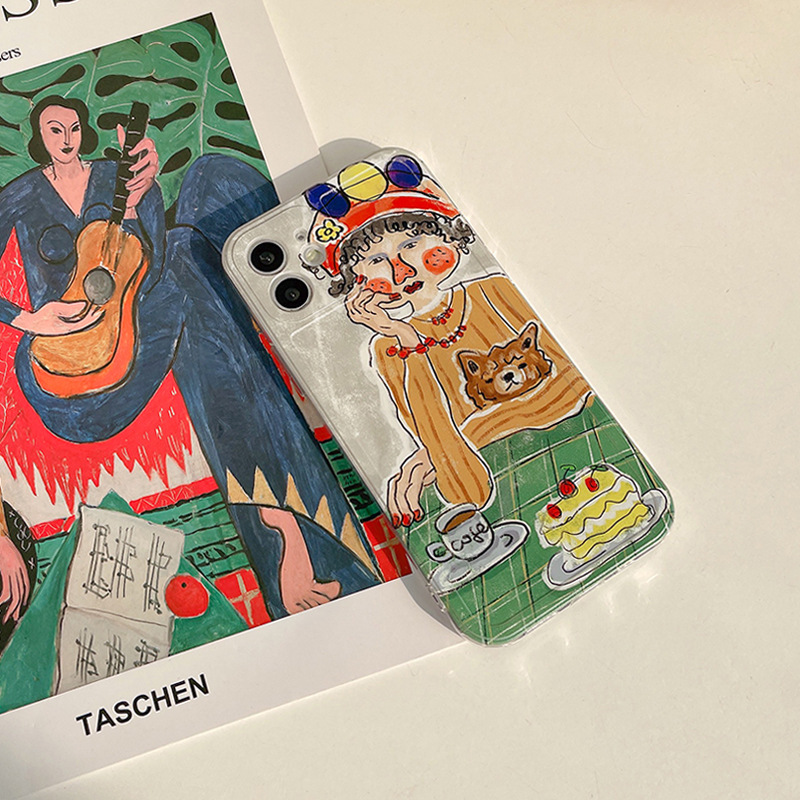Coque iPhone 16 Pro Max design artistique femme protection TPU