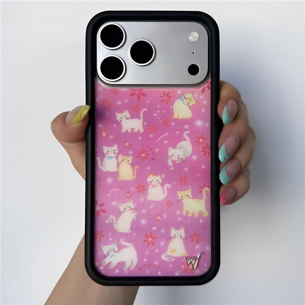 Coque iPhone 17 Pro Max motif chat avec rivets, style sud-américain