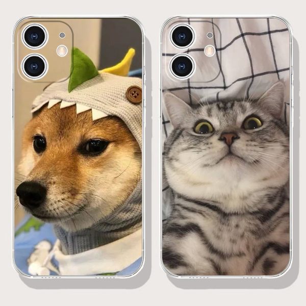 Coque iphone chiot transparente antichoc en TPU pour iPhone 7, 8, X, 11