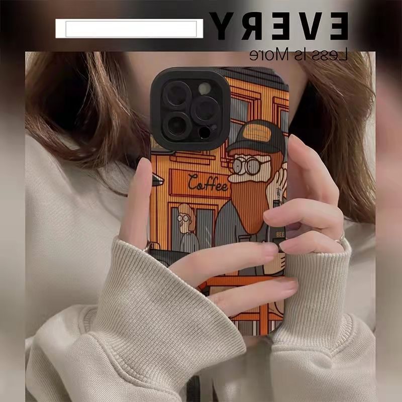 Coque iPhone imitation cuir motif street art antichoc anti-empreinte