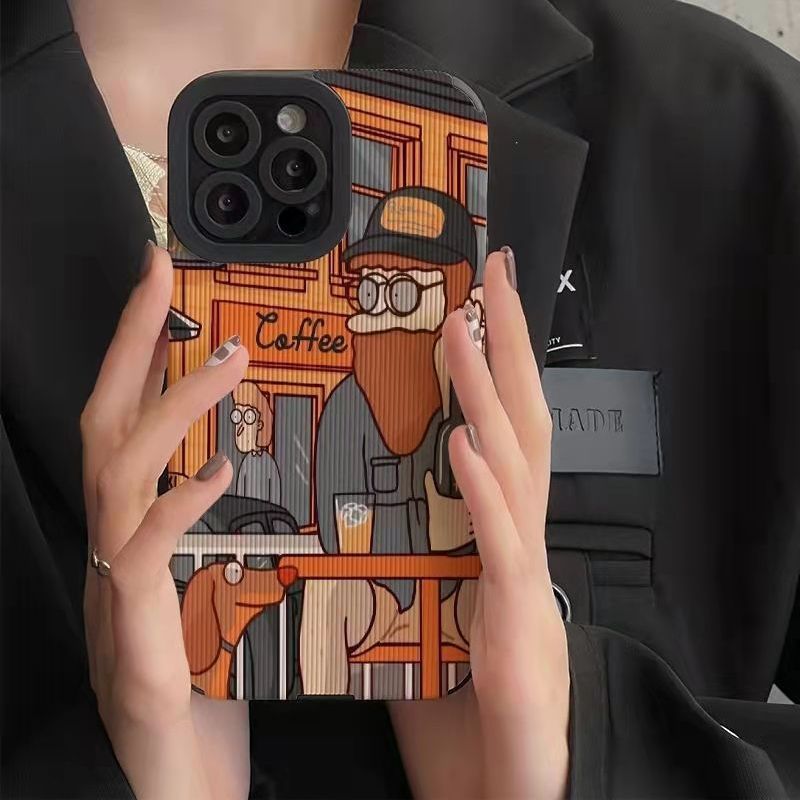 Coque iPhone imitation cuir motif street art antichoc anti-empreinte