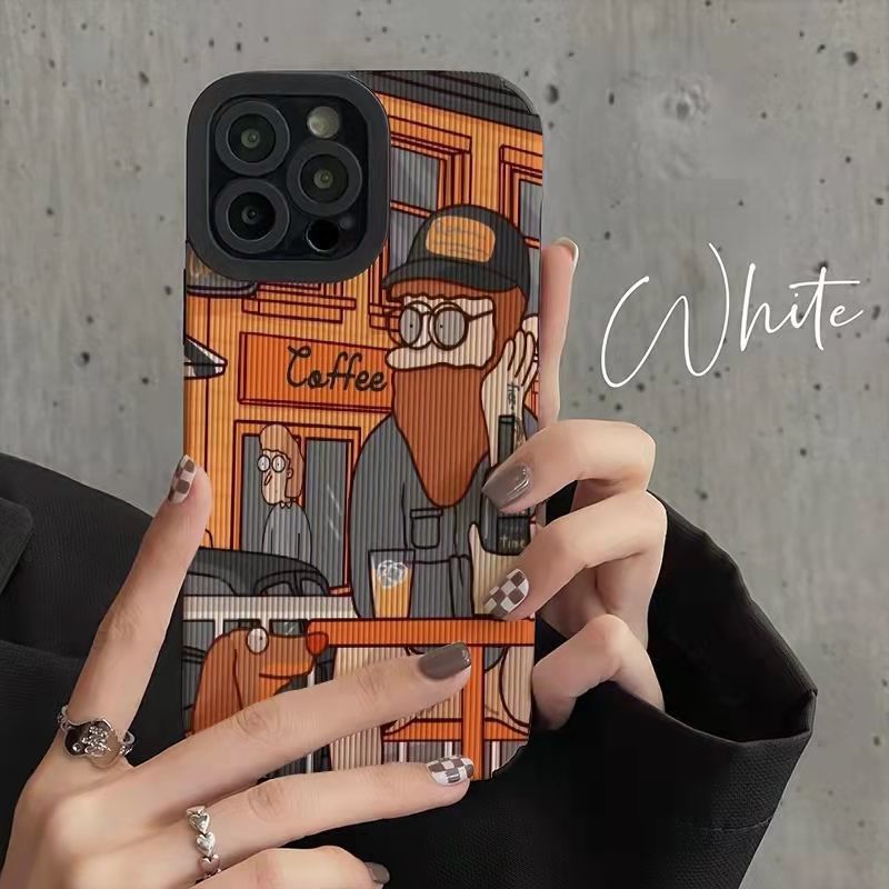 Coque iPhone imitation cuir motif street art antichoc anti-empreinte