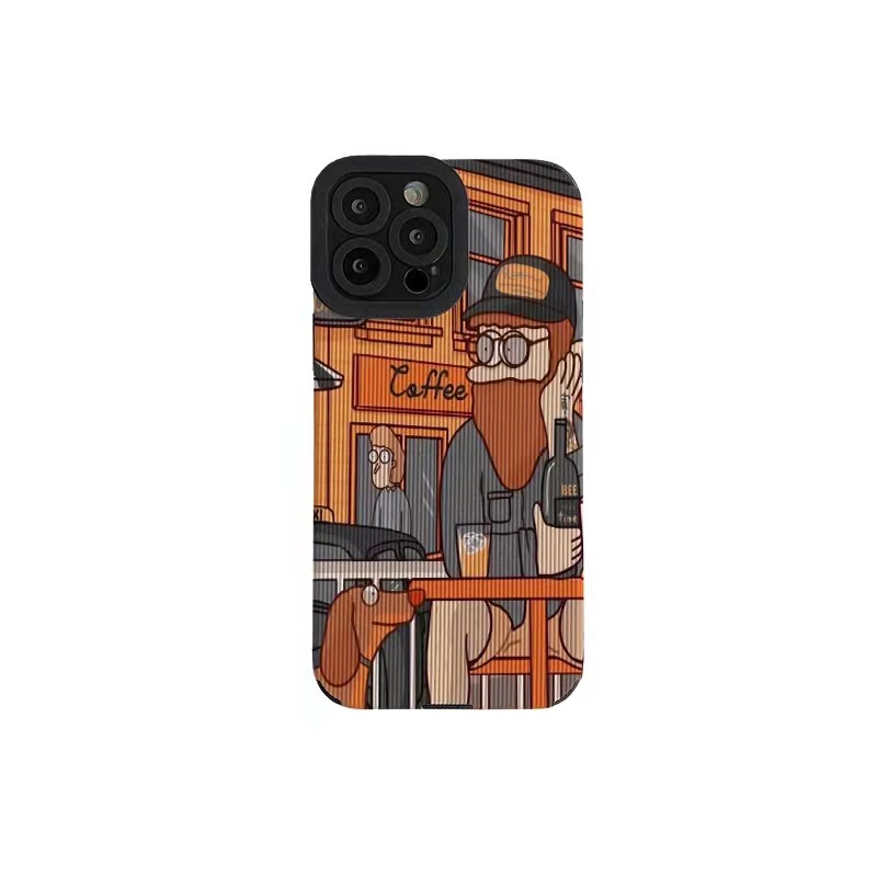 Coque iPhone imitation cuir motif street art antichoc anti-empreinte