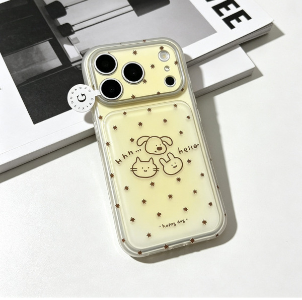 Coque iPhone transparente motif chat et chiot, compatible iPhone 11 à 18 Pro Max