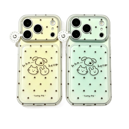 Coque iPhone transparente motif chat et chiot, compatible iPhone 11 à 18 Pro Max
