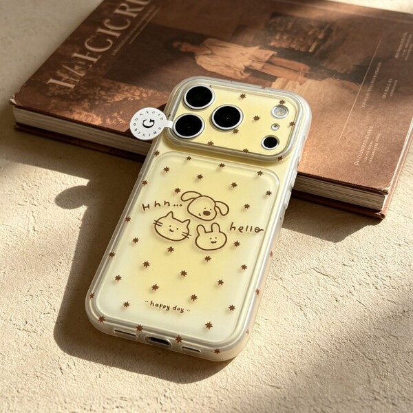 Coque iPhone transparente motif chat et chiot, compatible iPhone 11 à 18 Pro Max
