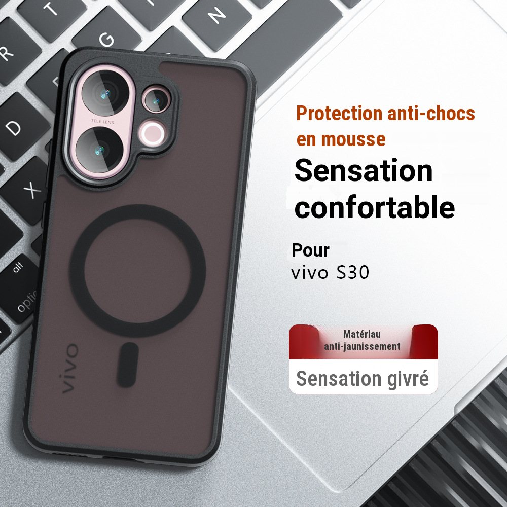 Coque magnétique antichoc dépolie pour Vivo S30, S30 Pro et V50 Lite