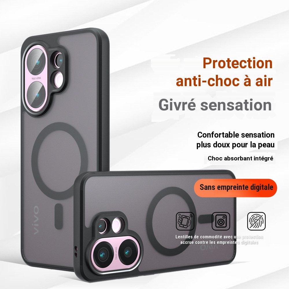 Coque magnétique antichoc dépolie pour Vivo S30, S30 Pro et V50 Lite