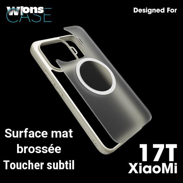 Coque magnétique Armor pour Xiaomi 17T Pro, finition peau mat