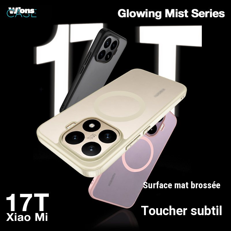 Coque magnétique Armor pour Xiaomi 17T Pro, finition peau mat