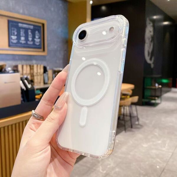 Coque magnétique transparente en acrylique pour iPhone 17/16