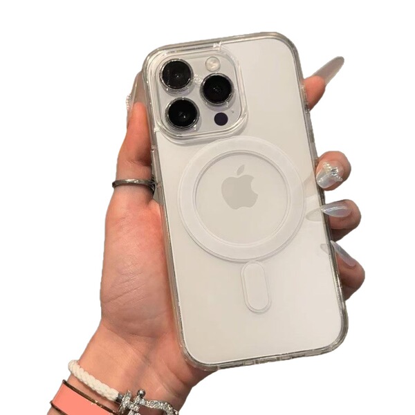 Coque magnétique transparente en acrylique pour iPhone 17/16