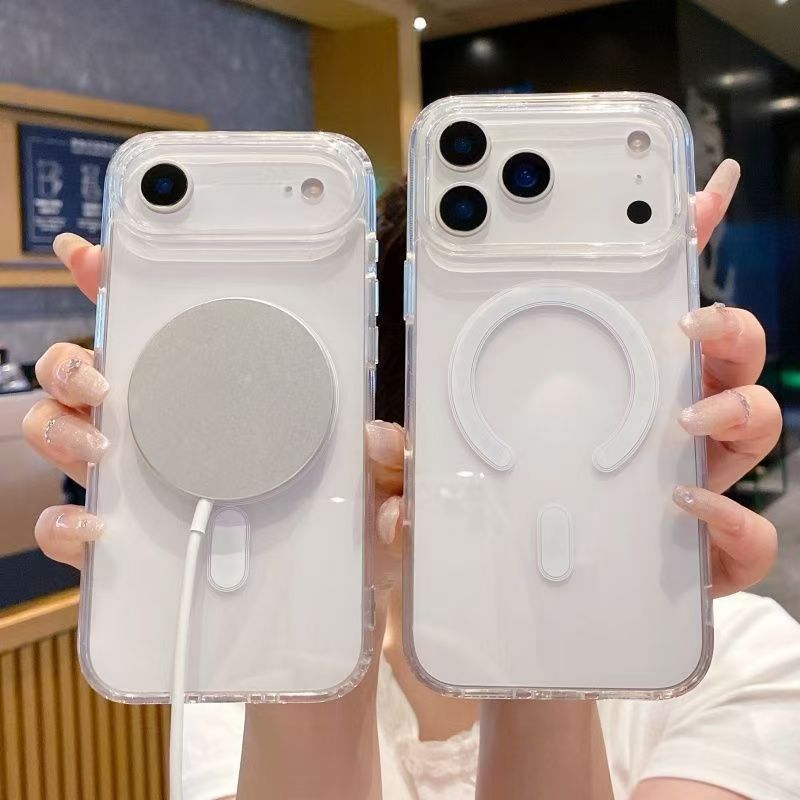 Coque magnétique transparente en acrylique pour iPhone 17/16