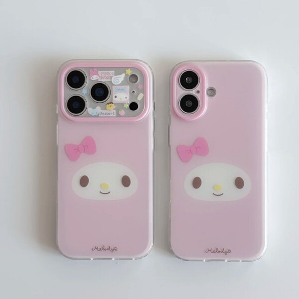 Coque My Melody mate anti-chute pour iPhone 16, 17 Pro Max