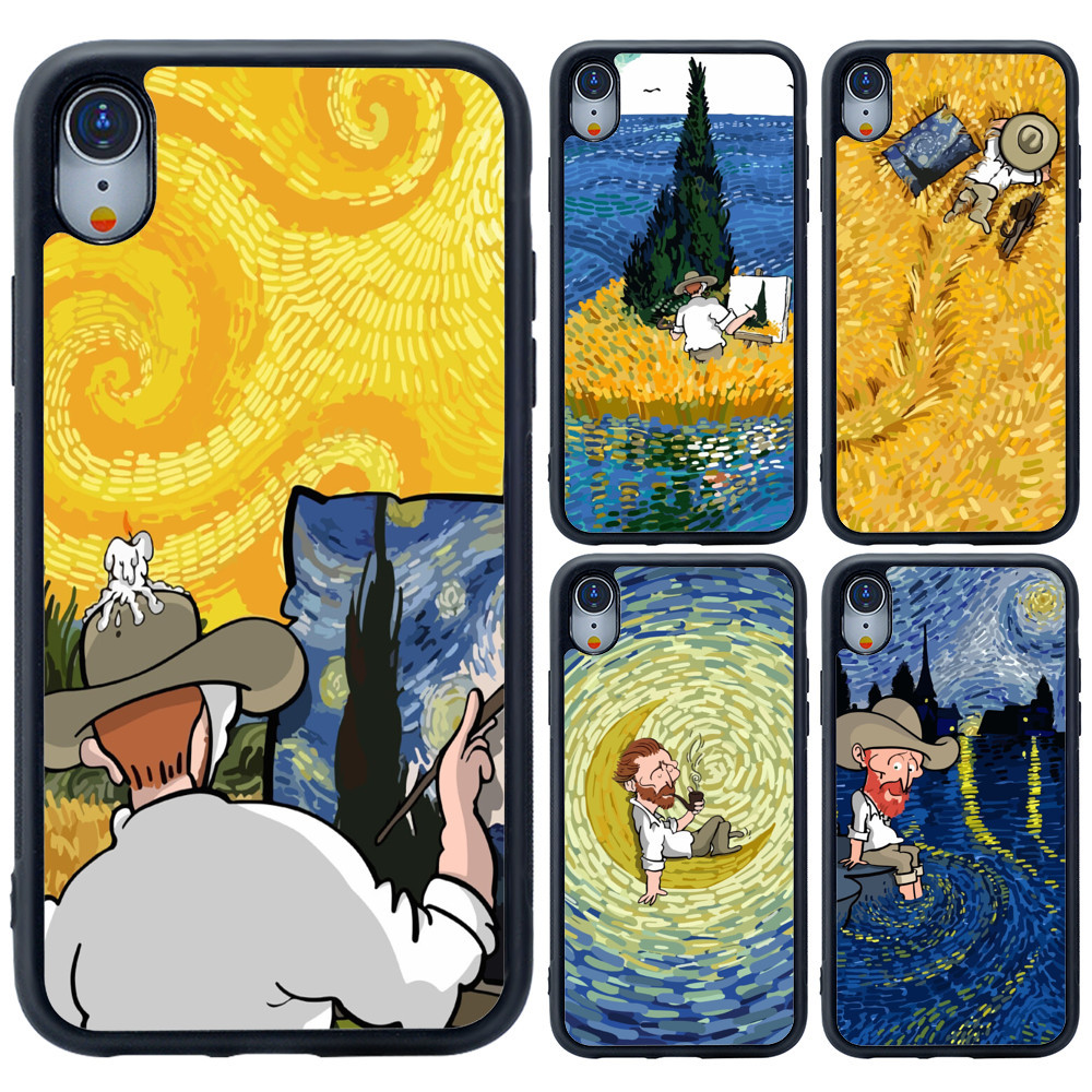 Coque personnalisable style Van Gogh pour iPhone, compatible iPhone 12 et 13