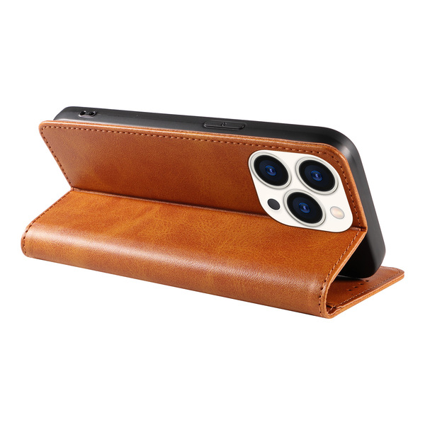 Coque portefeuille magnétique en similicuir avec support pour iPhone 16/17/18