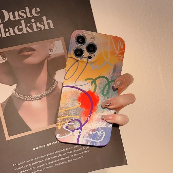 Coque rigide artistique pour iPhone 15 Pro, motif peinture à l'huile