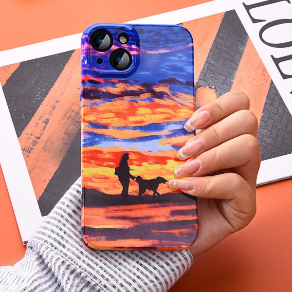 Coque rigide iPhone 12/13/14 motif Van Gogh Sunset, protection complète