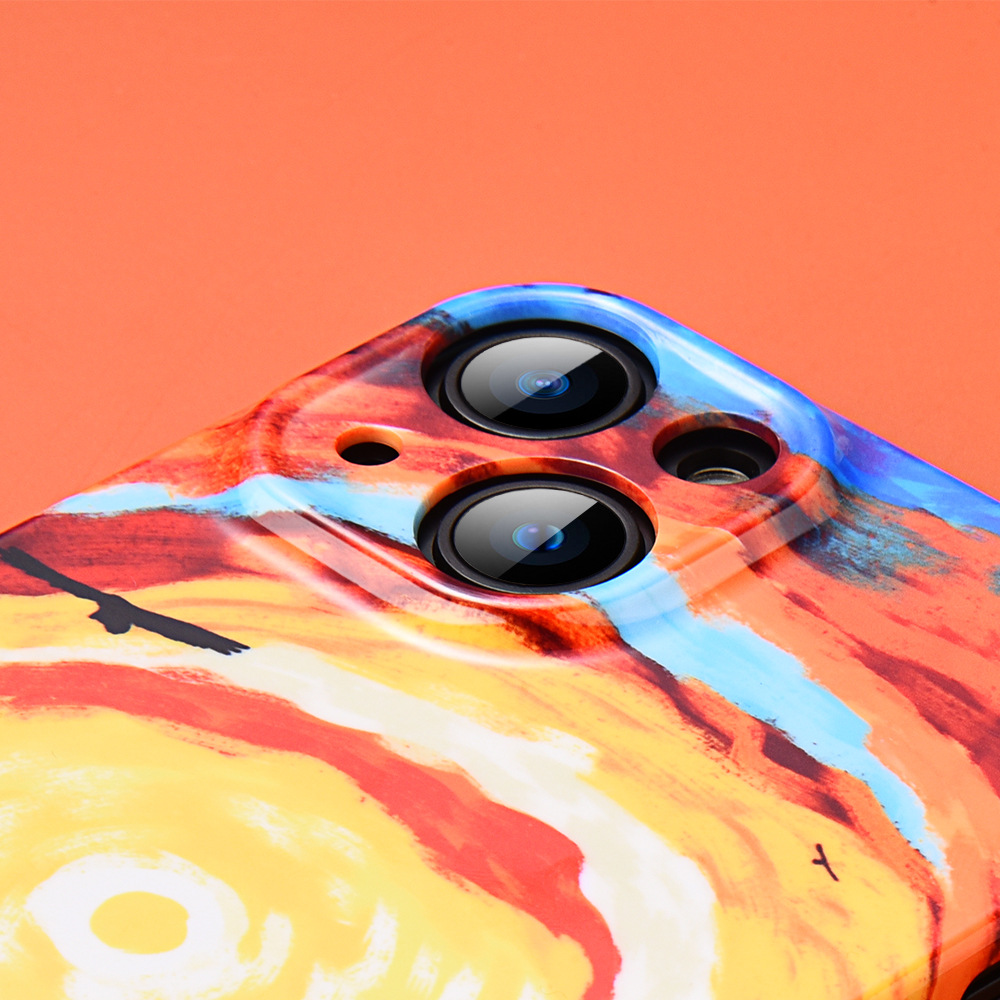 Coque rigide iPhone 12/13/14 motif Van Gogh Sunset, protection complète