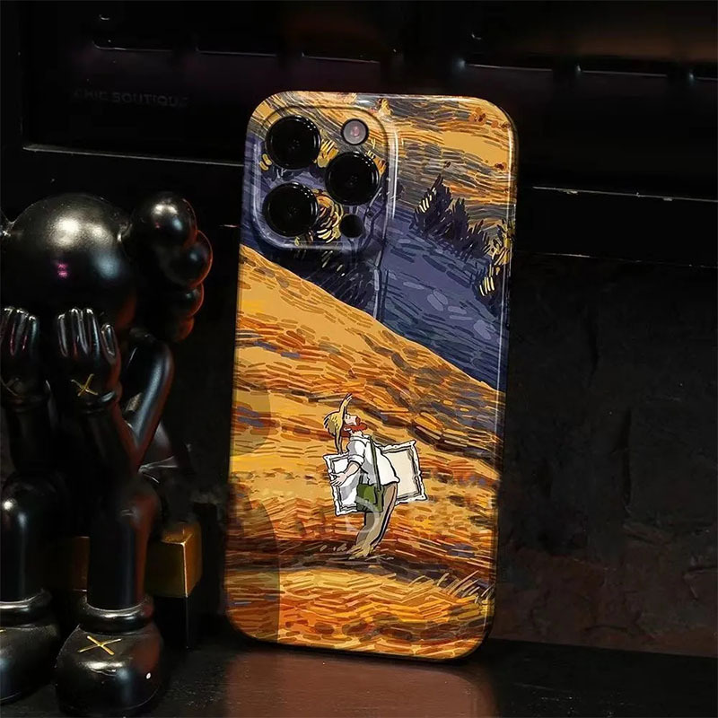 Coque rigide pour iPhone motif Van Gogh bande dessinée