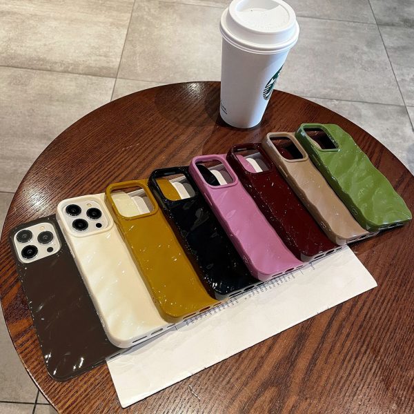 Coque silicone à texture plissée pour iPhone, antichoc et anti-empreintes