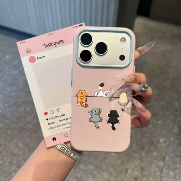 Coque souple antichoc motif chats pour iPhone 16/17/18 et Pro/Max