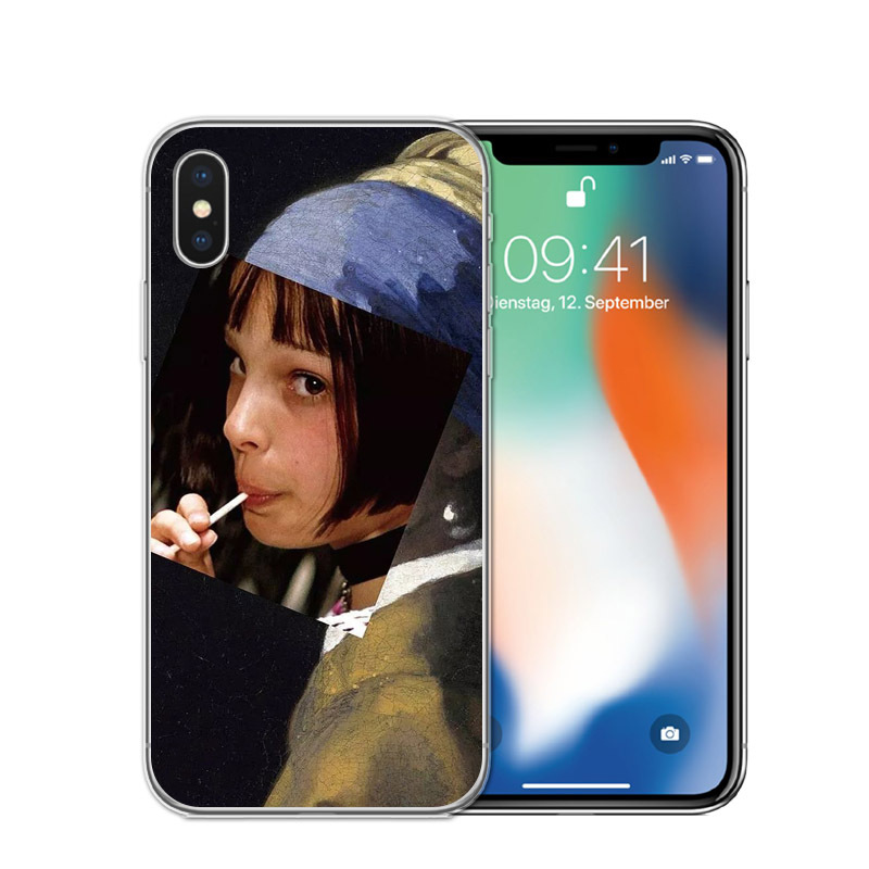 Coque souple iPhone motif Mona Lisa parodie Van Gogh