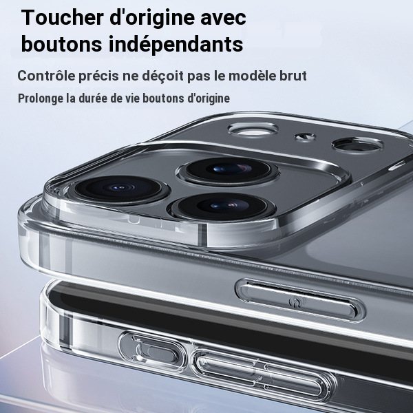 Coque transparente antichoc en TPU pour iPhone 17, Pro, Pro Max, Air et 17E