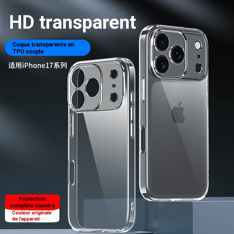 Coque transparente antichoc en TPU pour iPhone 17, Pro, Pro Max, Air et 17E