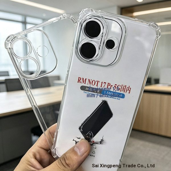Coque transparente antichoc en TPU pour smartphone Xiaomi Redmi Note 17 Pro Max