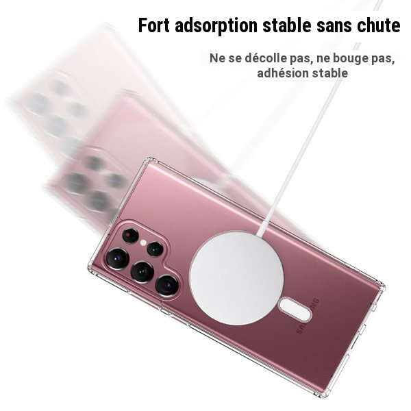Coque transparente magnétique antichoc pour Samsung Galaxy S25 et S26