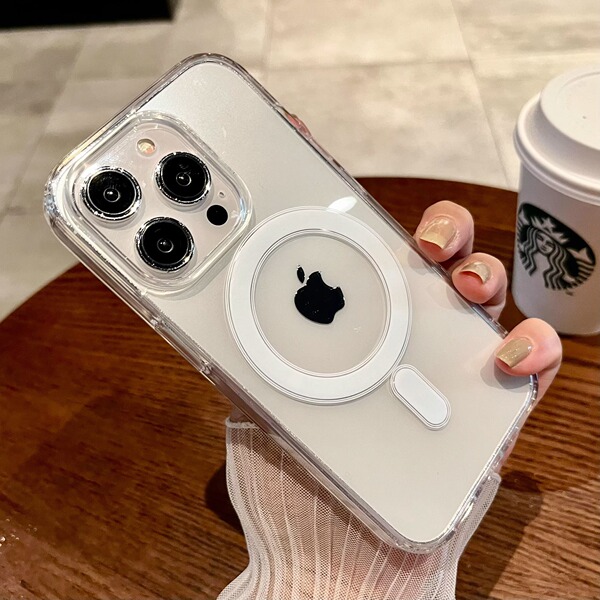 Coque transparente magnétique MagSafe en acrylique pour iPhone