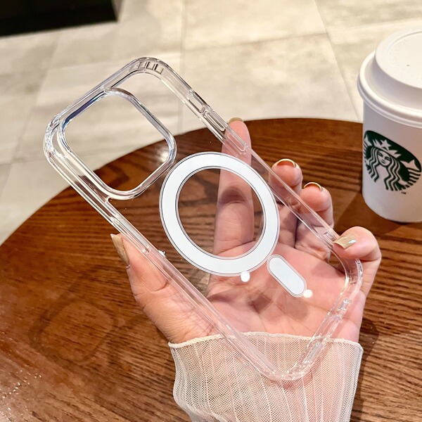 Coque transparente magnétique MagSafe en acrylique pour iPhone