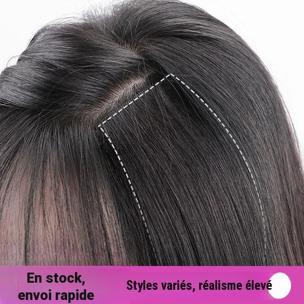 Coussinet cheveux naturels à clip, extension racine invisible double face
