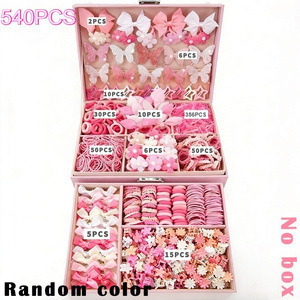 Ensemble de 718 accessoires cheveux enfant : pinces, élastiques, style princesse