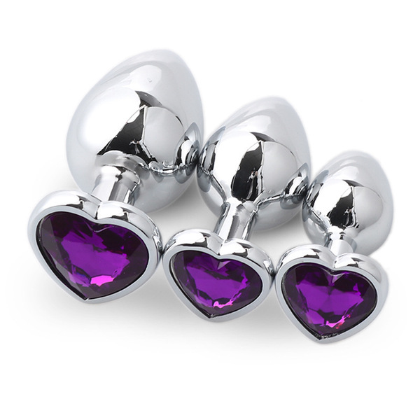Ensemble de plugs anaux en métal en forme de cœur pour stimulation douce