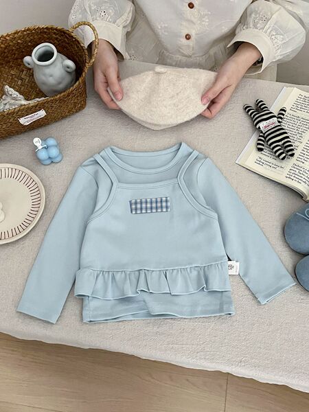 Ensemble fille 2 pièces à bretelles et pantalon à pois, 1-3 ans