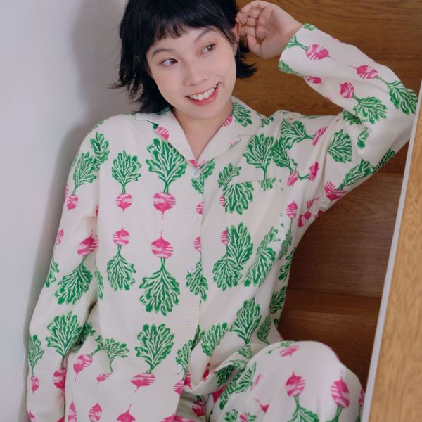 Ensemble pyjama femme 100% coton brossé, manches longues et pantalon