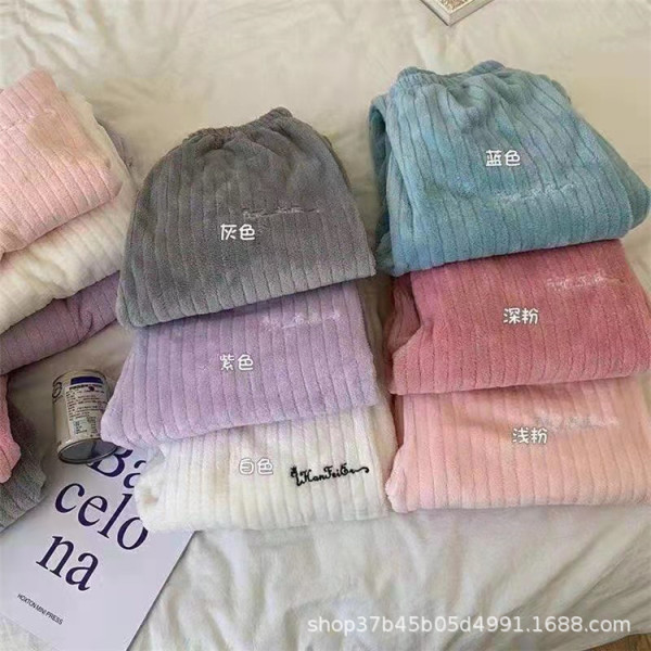 Ensemble pyjama femme en flanelle épaisse et chaude pour l'hiver