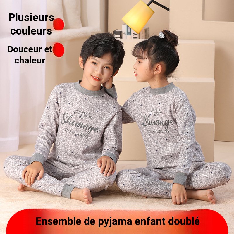 Ensemble thermique enfant, haut manches longues et pantalon, chaud pour l'hiver