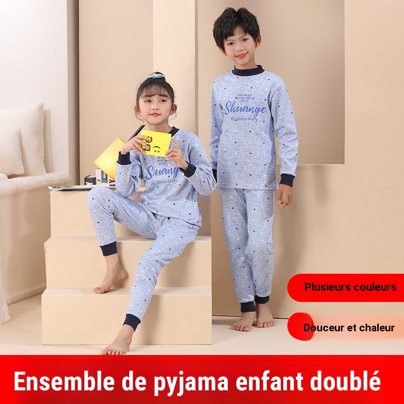 Ensemble thermique enfant, haut manches longues et pantalon, chaud pour l'hiver