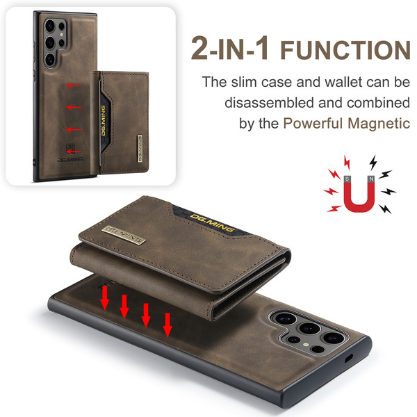 Étui 2 en 1 avec porte-carte magnétique pour Samsung Galaxy S24 Ultra, S23 Ultra