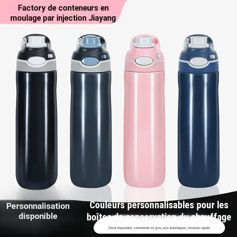 Gourde isotherme en acier inoxydable 316 avec paille 600 ml